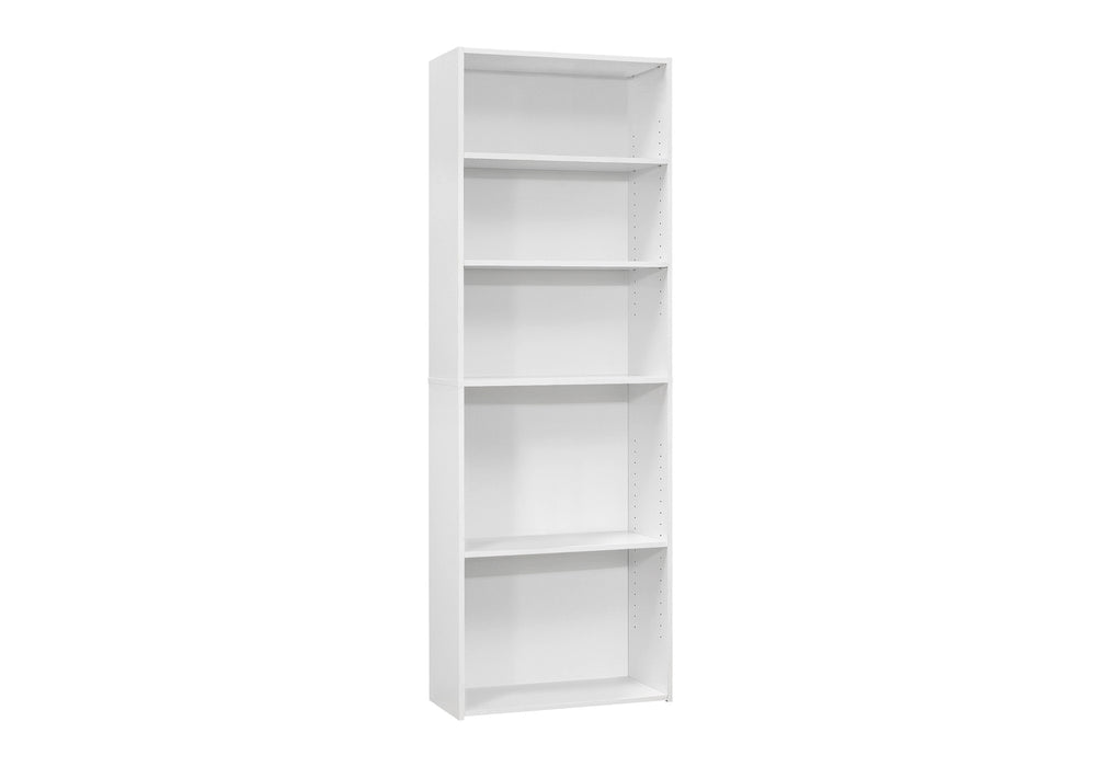 Monarch Specialties Bookshelf, Bookcase, 6 Tier, 72"H, Office, Bedroom, White Laminate, Transitional White Particle Board,Laminate I 7470