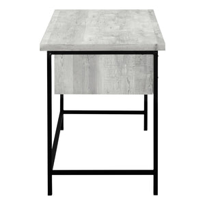 Monarch Specialties Computer Desk, Home Office, Laptop, Storage Drawers, 55"L, Work, Grey Laminate, Black Metal, Contemporary, Modern Grey Particle Board,Hollow,Core,Laminate,Mdf,Metal I 7486