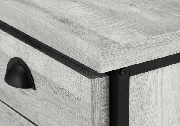 Monarch Specialties Computer Desk, Home Office, Laptop, Storage Drawers, 55"L, Work, Grey Laminate, Black Metal, Contemporary, Modern Grey Particle Board,Hollow,Core,Laminate,Mdf,Metal I 7486