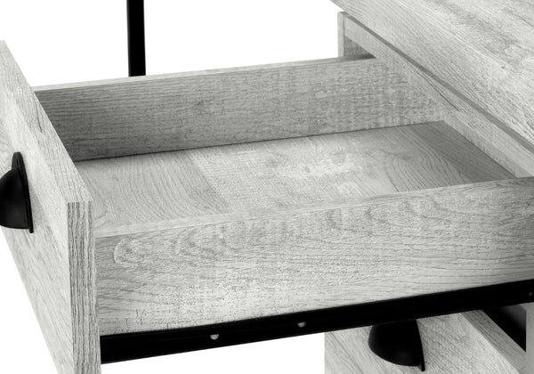 Monarch Specialties Computer Desk, Home Office, Laptop, Storage Drawers, 55"L, Work, Grey Laminate, Black Metal, Contemporary, Modern Grey Particle Board,Hollow,Core,Laminate,Mdf,Metal I 7486