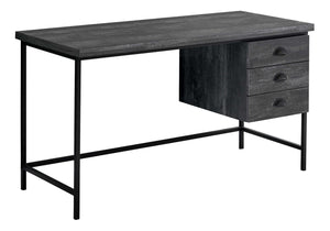 Monarch Specialties Computer Desk, Home Office, Laptop, Storage Drawers, 55"L, Work, Black Laminate, Black Metal, Contemporary, Modern Black Particle Board,Hollow,Core,Laminate,Mdf,Metal I 7488