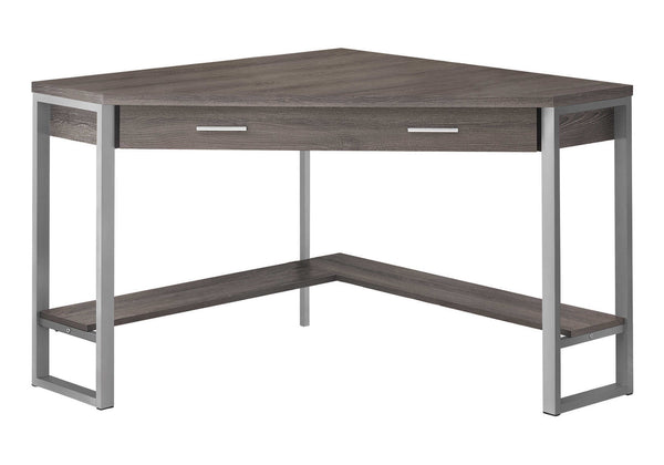 Monarch Specialties Computer Desk, Home Office, Corner, Storage Drawers, 42"L, Work, Laptop, Brown Laminate, Grey Metal, Contemporary, Modern Dark Taupe Particle Board,Hollow,Core,Laminate,Mdf,Metal I 7501
