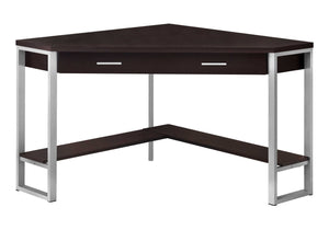 Monarch Specialties Computer Desk, Home Office, Corner, Storage Drawers, 42"L, Work, Laptop, Brown Laminate, Grey Metal, Contemporary, Modern Espresso Particle Board,Hollow,Core,Laminate,Mdf,Metal I 7502