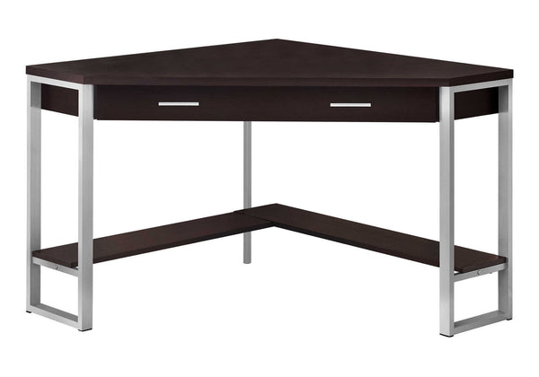 Monarch Specialties Computer Desk, Home Office, Corner, Storage Drawers, 42"L, Work, Laptop, Brown Laminate, Grey Metal, Contemporary, Modern Espresso Particle Board,Hollow,Core,Laminate,Mdf,Metal I 7502