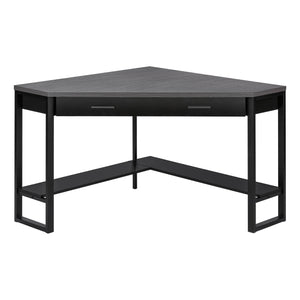 Monarch Specialties Computer Desk, Home Office, Corner, Storage Drawers, 42"L, Work, Laptop, Black And Grey Laminate, Black Metal, Contemporary, Modern Black,Grey, Grey Particle Board,Hollow,Core,Laminate,Mdf,Metal I 7503