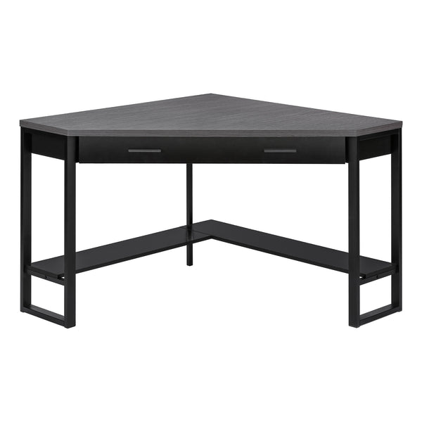 Monarch Specialties Computer Desk, Home Office, Corner, Storage Drawers, 42"L, Work, Laptop, Black And Grey Laminate, Black Metal, Contemporary, Modern Black,Grey, Grey Particle Board,Hollow,Core,Laminate,Mdf,Metal I 7503
