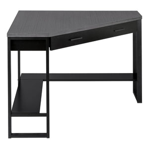 Monarch Specialties Computer Desk, Home Office, Corner, Storage Drawers, 42"L, Work, Laptop, Black And Grey Laminate, Black Metal, Contemporary, Modern Black,Grey, Grey Particle Board,Hollow,Core,Laminate,Mdf,Metal I 7503