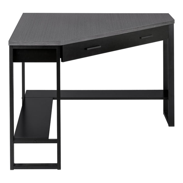 Monarch Specialties Computer Desk, Home Office, Corner, Storage Drawers, 42"L, Work, Laptop, Black And Grey Laminate, Black Metal, Contemporary, Modern Black,Grey, Grey Particle Board,Hollow,Core,Laminate,Mdf,Metal I 7503
