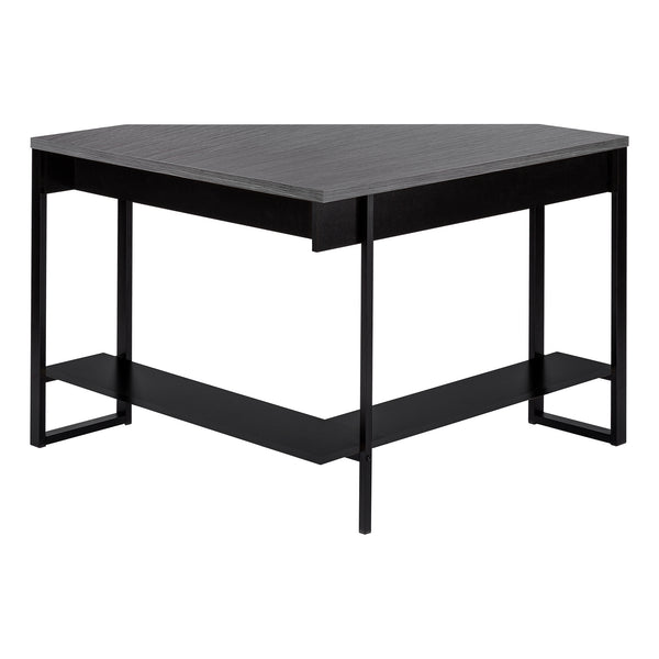 Monarch Specialties Computer Desk, Home Office, Corner, Storage Drawers, 42"L, Work, Laptop, Black And Grey Laminate, Black Metal, Contemporary, Modern Black,Grey, Grey Particle Board,Hollow,Core,Laminate,Mdf,Metal I 7503