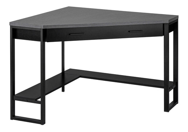 Monarch Specialties Computer Desk, Home Office, Corner, Storage Drawers, 42"L, Work, Laptop, Black And Grey Laminate, Black Metal, Contemporary, Modern Black,Grey, Grey Particle Board,Hollow,Core,Laminate,Mdf,Metal I 7503