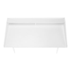Monarch Specialties Computer Desk, Home Office, Laptop, Storage Shelves, 48"L, Work, White Laminate, White Metal, Contemporary, Modern White Particle Board,Metal I 7535