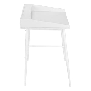 Monarch Specialties Computer Desk, Home Office, Laptop, Storage Shelves, 48"L, Work, White Laminate, White Metal, Contemporary, Modern White Particle Board,Metal I 7535