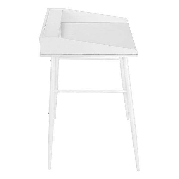 Monarch Specialties Computer Desk, Home Office, Laptop, Storage Shelves, 48"L, Work, White Laminate, White Metal, Contemporary, Modern White Particle Board,Metal I 7535
