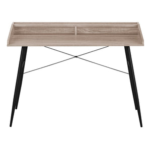 Monarch Specialties Computer Desk, Home Office, Laptop, Storage Shelves, 48"L, Work, Brown Laminate, Black Metal, Contemporary, Modern Dark Taupe Particle Board,Metal I 7536