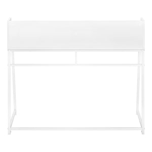 Monarch Specialties Computer Desk, Home Office, Laptop, Storage Shelves, 48"L, Work, White Laminate, White Metal, Contemporary, Modern White Particle Board,Metal I 7545