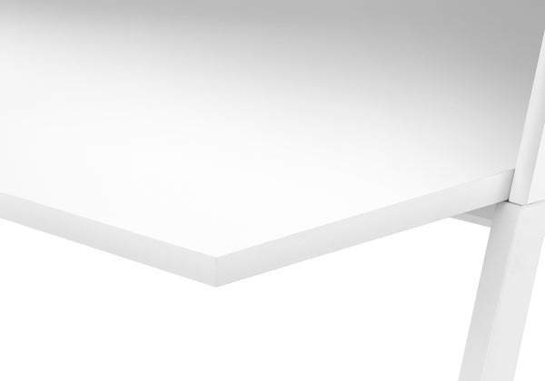 Monarch Specialties Computer Desk, Home Office, Laptop, Storage Shelves, 48"L, Work, White Laminate, White Metal, Contemporary, Modern White Particle Board,Metal I 7545