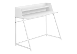 Monarch Specialties Computer Desk, Home Office, Laptop, Storage Shelves, 48"L, Work, White Laminate, White Metal, Contemporary, Modern White Particle Board,Metal I 7545