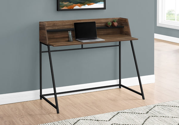 Monarch Specialties Computer Desk, Home Office, Laptop, Storage Shelves, 48"L, Work, Brown Laminate, Black Metal, Contemporary, Modern Brown,Black, Black Particle Board,Metal I 7548