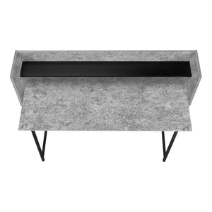 Monarch Specialties Computer Desk, Home Office, Laptop, Storage Shelves, 48"L, Work, Grey Stone Look Laminate, Black Metal, Contemporary, Modern  Particle Board,Metal I 7550