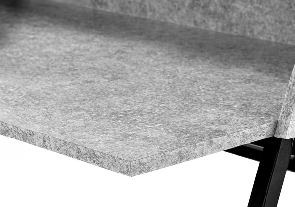 Monarch Specialties Computer Desk, Home Office, Laptop, Storage Shelves, 48"L, Work, Grey Stone Look Laminate, Black Metal, Contemporary, Modern  Particle Board,Metal I 7550