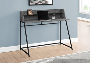Monarch Specialties Computer Desk, Home Office, Laptop, Storage Shelves, 48"L, Work, Grey Stone Look Laminate, Black Metal, Contemporary, Modern  Particle Board,Metal I 7550
