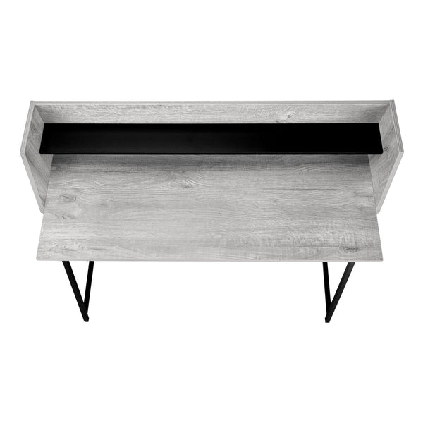Monarch Specialties Computer Desk, Home Office, Laptop, Storage Shelves, 48"L, Work, Grey Laminate, Black Metal, Contemporary, Modern  Particle Board,Metal I 7551