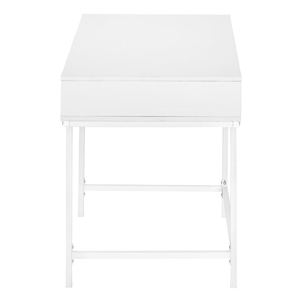 Monarch Specialties Computer Desk, Home Office, Laptop, Storage Drawers, 48"L, Work, White Laminate, White Metal, Contemporary, Modern  Particle Board,Metal I 7554