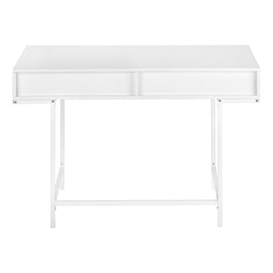 Monarch Specialties Computer Desk, Home Office, Laptop, Storage Drawers, 48"L, Work, White Laminate, White Metal, Contemporary, Modern  Particle Board,Metal I 7554
