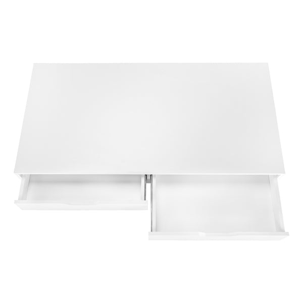 Monarch Specialties Computer Desk, Home Office, Laptop, Storage Drawers, 48"L, Work, White Laminate, White Metal, Contemporary, Modern  Particle Board,Metal I 7554