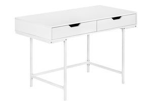 Monarch Specialties Computer Desk, Home Office, Laptop, Storage Drawers, 48"L, Work, White Laminate, White Metal, Contemporary, Modern  Particle Board,Metal I 7554