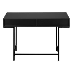 Monarch Specialties Computer Desk, Home Office, Laptop, Storage Drawers, 48"L, Work, Black Laminate, Black Metal, Contemporary, Modern  Particle Board,Metal I 7556