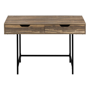 Monarch Specialties Computer Desk, Home Office, Laptop, Storage Drawers, 48"L, Work, Brown Laminate, Black Metal, Contemporary, Modern Brown,Black, Black Particle Board,Metal I 7557