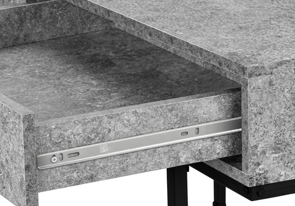 Monarch Specialties Computer Desk, Home Office, Laptop, Storage Drawers, 48"L, Work, Grey Laminate, Black Metal, Contemporary, Modern  Particle Board,Metal I 7559