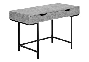 Monarch Specialties Computer Desk, Home Office, Laptop, Storage Drawers, 48"L, Work, Grey Laminate, Black Metal, Contemporary, Modern  Particle Board,Metal I 7559