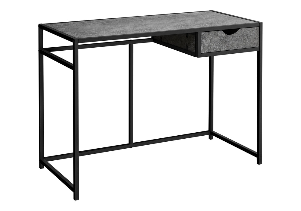 Monarch Specialties Computer Desk, Home Office, Laptop, Storage Drawer, 42"L, Work, Grey Laminate, Black Metal, Contemporary, Modern Grey Mdf,Metal I 7573