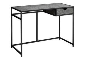 Monarch Specialties Computer Desk, Home Office, Laptop, Storage Drawer, 42"L, Work, Grey Laminate, Black Metal, Contemporary, Modern Grey Mdf,Metal I 7573