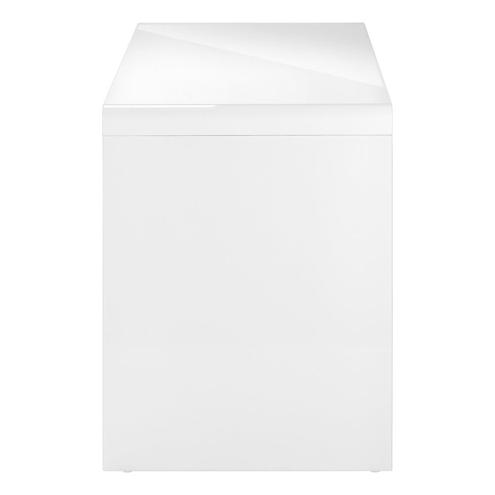 Monarch Specialties Computer Desk, Home Office, Laptop, Left, Right Set-up, Storage Drawers, 60"L, Work, Glossy White Laminate, Contemporary, Modern White Mdf I 7581