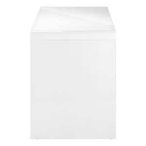 Monarch Specialties Computer Desk, Home Office, Laptop, Left, Right Set-up, Storage Drawers, 60"L, Work, Glossy White Laminate, Contemporary, Modern White Mdf I 7581