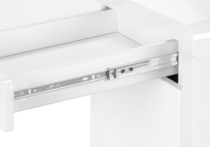 Monarch Specialties Computer Desk, Home Office, Corner, Left, Right Set-up, Storage Drawers, 72"L, L Shape, Work, Laptop, Glossy White Laminate, White Metal, Contemporary, Modern White Mdf,Metal I 7582