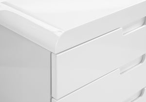 Monarch Specialties File Cabinet, Rolling Mobile, Storage Drawers, Printer Stand, Office, Work, Glossy White Laminate, Contemporary, Modern White Mdf I 7583