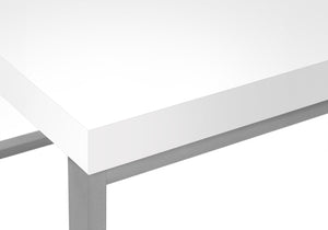 Monarch Specialties Computer Desk, Home Office, Corner, Left, Right Set-up, Storage Shelves, 60"L, L Shape, Work, Laptop, White Laminate, Grey Metal, Contemporary, Modern White Mdf,Metal I 7585