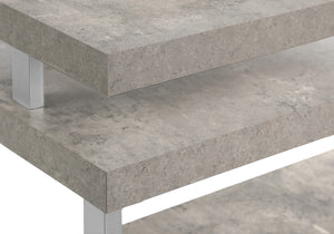 Monarch Specialties Computer Desk, Home Office, Corner, Left, Right Set-up, Storage Shelves, 60"L, L Shape, Work, Laptop, Grey Concrete Laminate, Silver Metal, Contemporary, Modern Grey Mdf,Metal I 7586