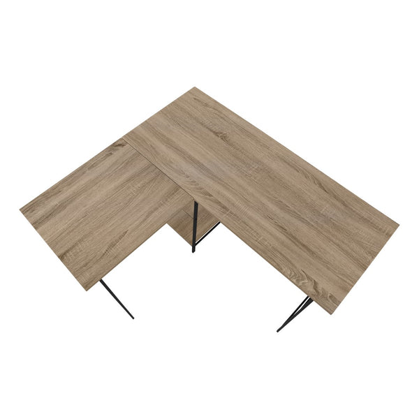 Monarch Specialties Computer Desk, Home Office, Corner, Storage Shelves, 48"L, L Shape, Work, Laptop, Brown Laminate, Black Metal, Contemporary, Modern Dark Taupe Metal,Particle Board I 7592