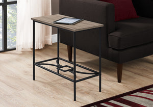 Monarch Specialties Accent Table - Stylish 2-Tier Design with Open Metal Shelf for Functional Storage in Living Room Spaces DARK TAUPE,BLACK 23.75 L x 11.75 W x 22 H I 2075