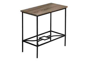 Monarch Specialties Accent Table - Stylish 2-Tier Design with Open Metal Shelf for Functional Storage in Living Room Spaces DARK TAUPE,BLACK 23.75 L x 11.75 W x 22 H I 2075