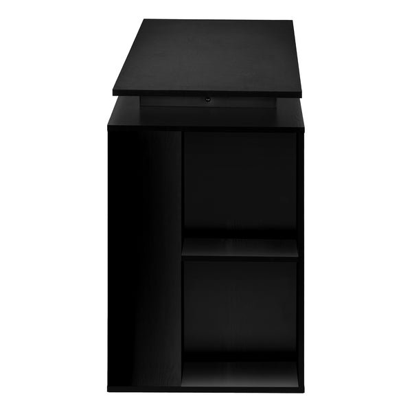 Monarch Specialties Computer Desk, Home Office, Left, Right Set-up, Storage Shelves, 55"L, Work, Laptop, Black Laminate, Black Metal, Contemporary, Modern Black Particle Board,Metal I 7601