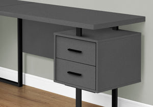 Monarch Specialties Computer Desk, Home Office, Corner, Left, Right Set-up, Storage Drawers, 70"L, L Shape, Work, Laptop, Grey Laminate, Black Metal, Contemporary, Modern Grey Particle Board,Hollow,Core,Laminate,Mdf,Metal I 7615
