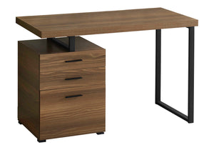 Monarch Specialties Computer Desk, Home Office, Laptop, Left, Right Set-up, Storage Drawers, 48"L, Work, Walnut Laminate, Black Metal, Contemporary, Modern Walnut Particle Board,Hollow,Core,Laminate,Mdf,Metal,Plastic I 7640