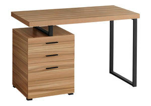 Monarch Specialties Computer Desk, Home Office, Laptop, Left, Right Set-up, Storage Drawers, 48"L, Work, Brown Laminate, Black Metal, Contemporary, Modern Brown Particle Board,Hollow,Core,Laminate,Mdf,Metal,Plastic I 7642