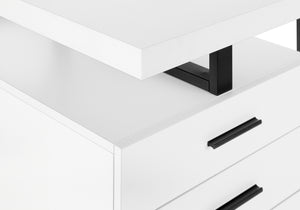 Monarch Specialties Computer Desk, Home Office, Laptop, Left, Right Set-up, Storage Drawers, 48"L, Work, White Laminate, Black Metal, Contemporary, Modern White Particle Board,Hollow,Core,Laminate,Mdf,Metal,Plastic I 7646